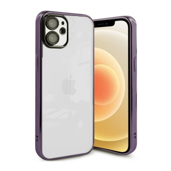 iPhone 12 Cover Glitter Gennemsigtig Stødsikker Lilla