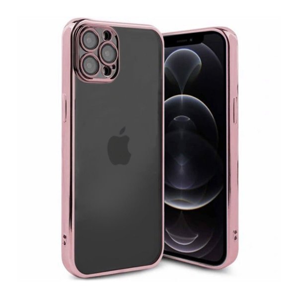 iPhone 12 Pro Cover Glitter Transparent Stødsikkert Rosa