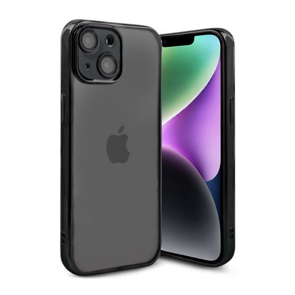 iPhone 13 Cover Glitter Transparent Stødsikkert Sort