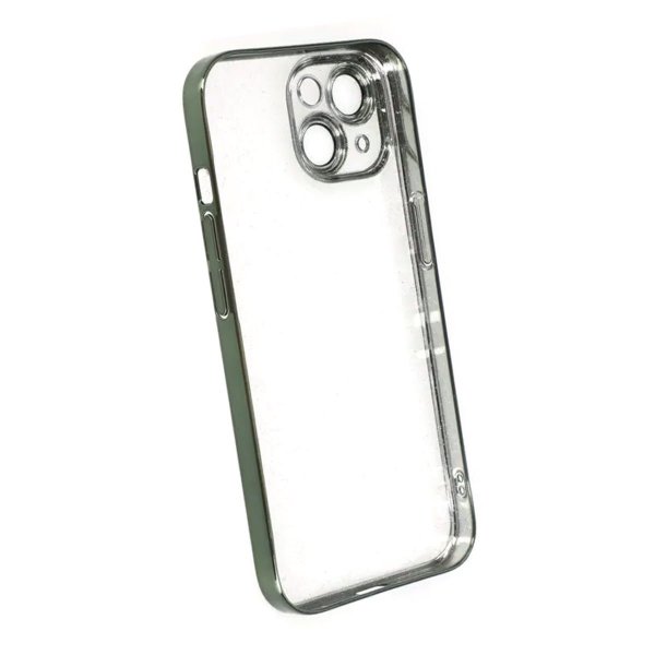 iPhone 14 Cover Glitter Transparent Stødsikkert Grøn