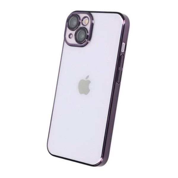 iPhone 14 Cover Glitter Transparent Stødsikkert Lilla