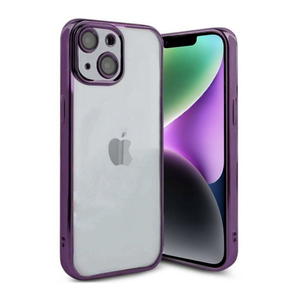 iPhone 14 Cover Glitter Transparent Stødsikkert Lilla