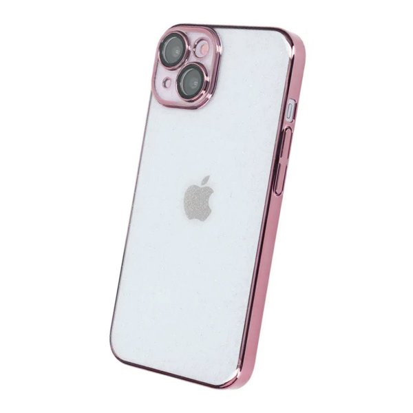 iPhone 14 Cover Glitter Transparent Stødsikkert Rosa