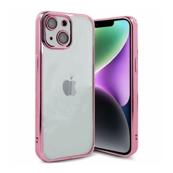 iPhone 14 Cover Glitter Transparent Stødsikkert Rosa