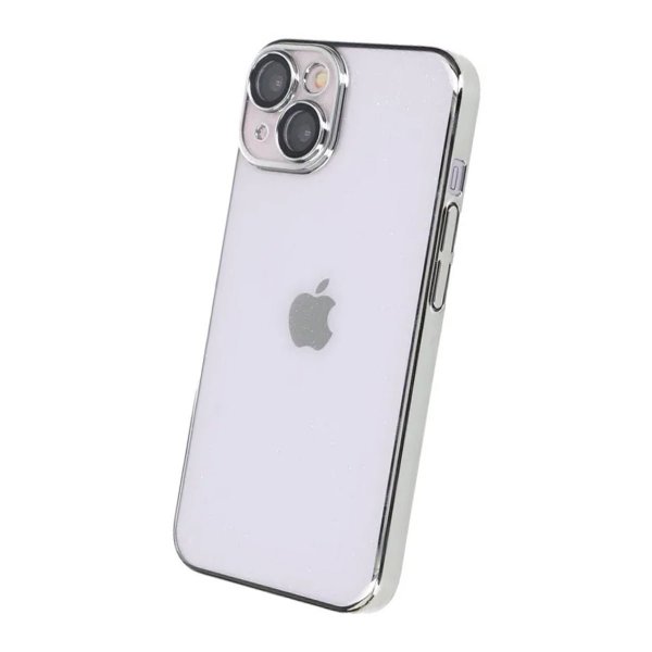 iPhone 14 Cover Glitter Gennemsigtig Stødsikker Sølv