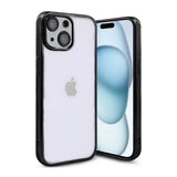 iPhone 15 Cover Glitter Transparent Stødsikkert Sort