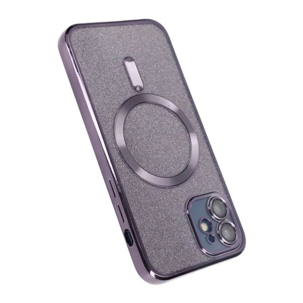iPhone 11 Cover Glitter Transparent MagSafe Lilla