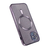 iPhone 11 Cover Glitter Transparent MagSafe Lilla
