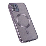 iPhone 11 Cover Glitter Transparent MagSafe Lilla