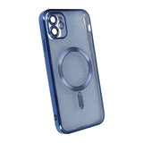 iPhone 11 Cover Glitter Transparent MagSafe Blå