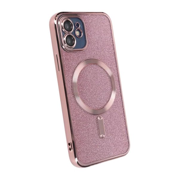 iPhone 11 Cover Glitter Transparent MagSafe Rosa