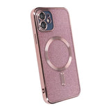 iPhone 11 Cover Glitter Transparent MagSafe Rosa