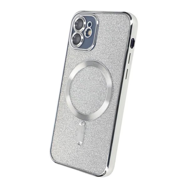 iPhone 11 Cover Glitter Transparent MagSafe Sølv