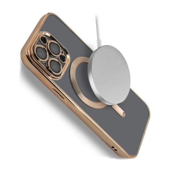 iPhone 12 Pro Max Cover Glitter Gennemsigtigt MagSafe Guld