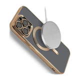 iPhone 12 Pro Max Cover Glitter Gennemsigtigt MagSafe Guld