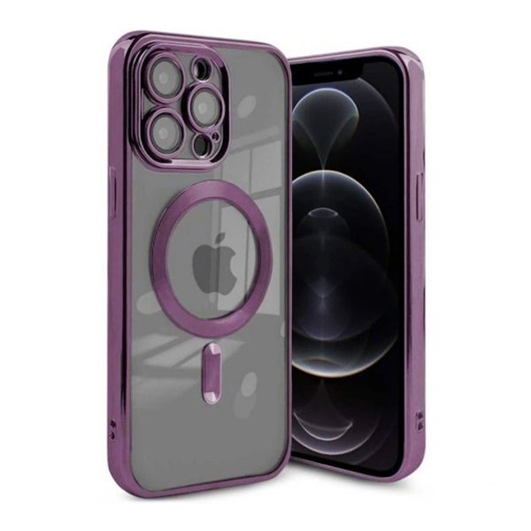 iPhone 12 Pro Max Cover Glimmer Transparent MagSafe Lilla