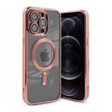 iPhone 12 Pro Cover Glitter Transparent MagSafe Rosa