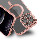iPhone 12 Pro Cover Glitter Transparent MagSafe Rosa