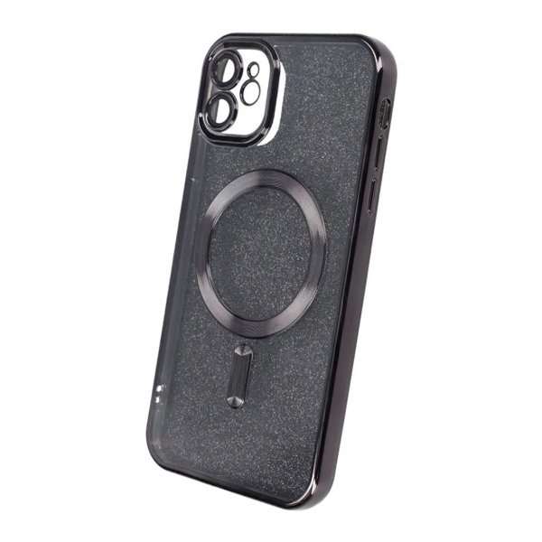 iPhone 12 Cover Glitter Transparent MagSafe Sort