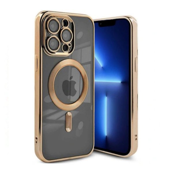 iPhone 13 Pro Max Cover Glimmer Transparent MagSafe Guld
