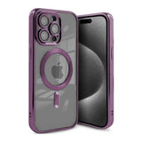iPhone 15 Pro Max Cover Glitter Gennemsigtig MagSafe Lilla