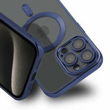 iPhone 15 Pro Max Cover Glitter Transparent MagSafe Mørkeblå