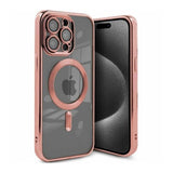 iPhone 15 Pro Cover Glitter Gennemsigtig MagSafe Pink
