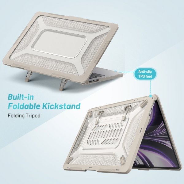 MacBook Air 13 M2 (A2681) Cover Armor Stativfunktion Beige
