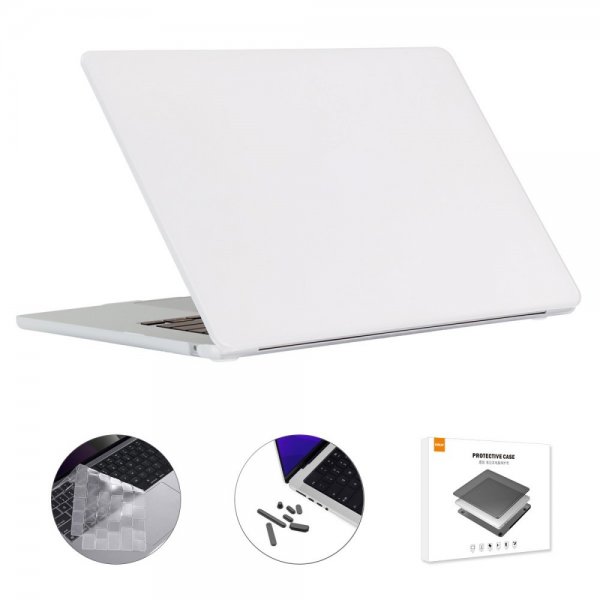 Enkay MacBook Air 15 M2 (A2941) Cover med Tastaturbeskyttelse Hvid