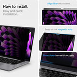 Spigen MacBook Air 15 M2 (A2941)/M3 (A3114) Skærmbeskytter Safe View Privacy