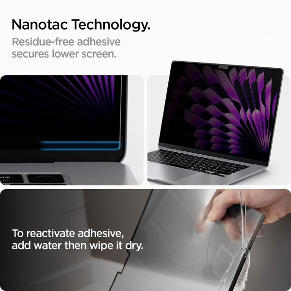 Spigen MacBook Air 15 M2 (A2941)/M3 (A3114) Skærmbeskytter Safe View Privacy