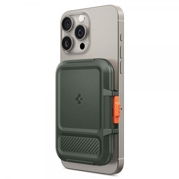 Spigen MagSafe kortholder Lock Fit MagFit Military Green