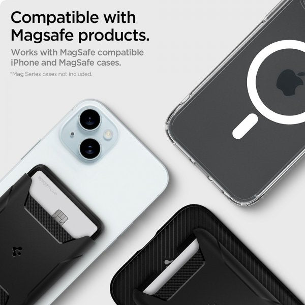Spigen MagSafe Kortholder Rugged Armor 3 Cards MagFit Sort
