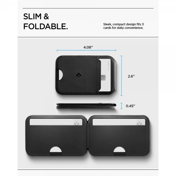 Spigen MagSafe Kortholder Slim Fold MagFit Tripod Sort