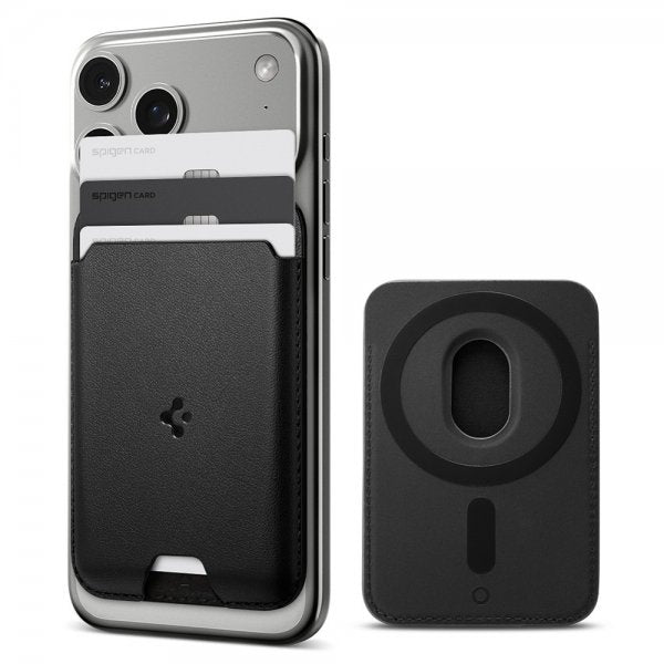 Spigen MagSafe kortholder Valentinus 3 Cards Holder MagFit Sort