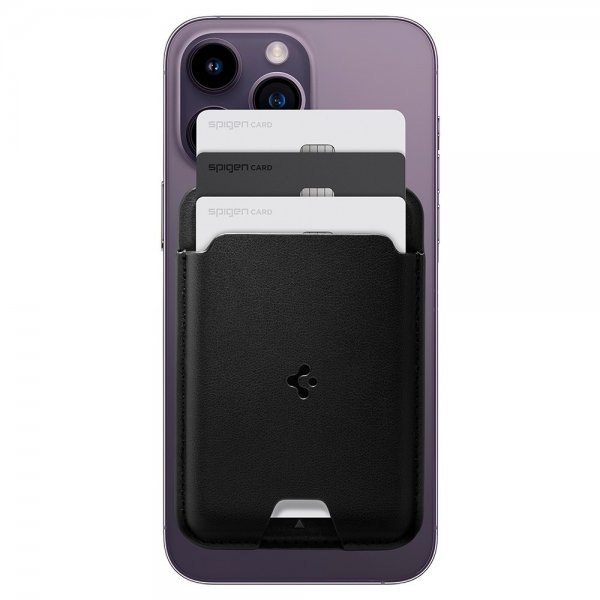 Spigen MagSafe kortholder Valentinus 3 Cards Holder MagFit Sort