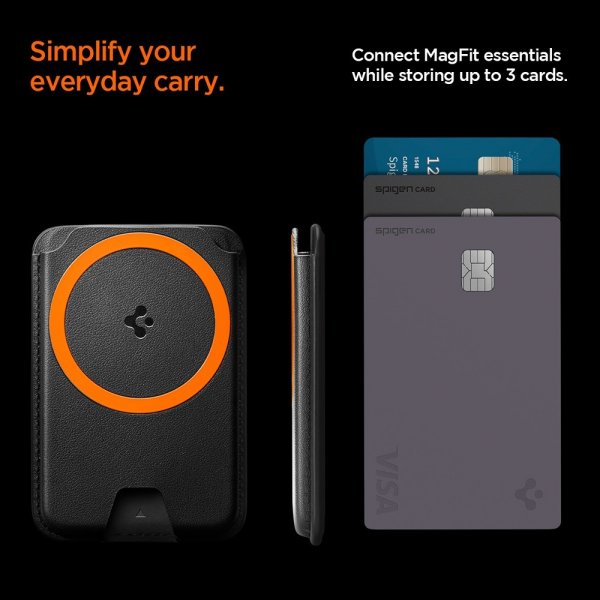 Spigen MagSafe Kortholder Valentinus 3 Kort Holder MagFit Plus Sort