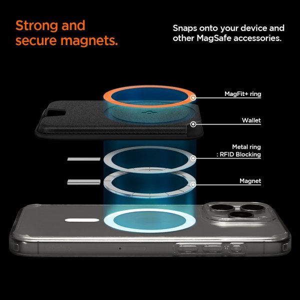 Spigen MagSafe Kortholder Valentinus 3 Kort Holder MagFit Plus Sort
