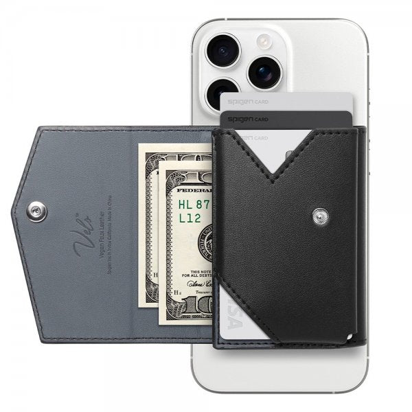 Spigen MagSafe Kortholder Valentinus Pro 3 Cards MagFit Sort