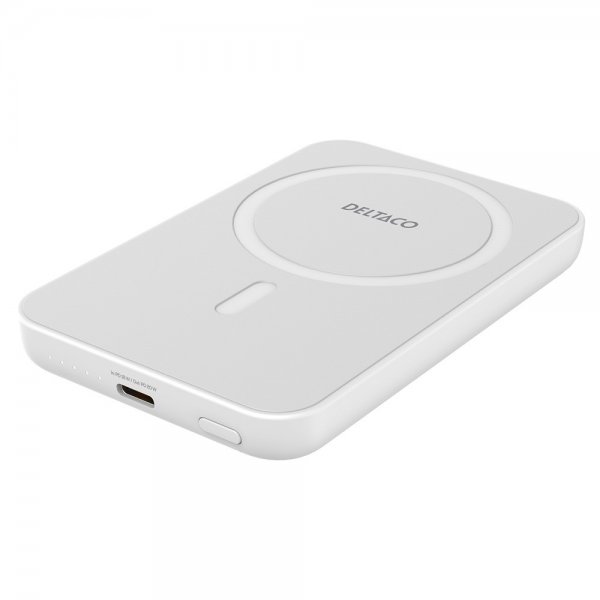 Deltaco MagSafe Powerbank 5000 mAh 20W Hvid