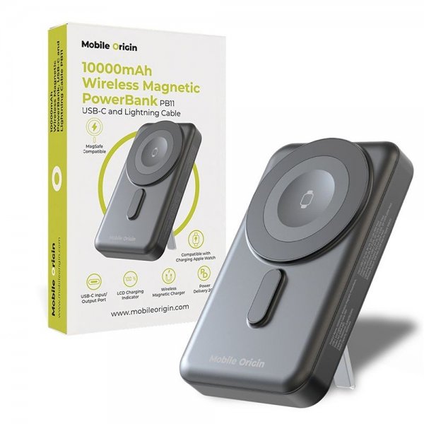 Mobile Origin MagSafe-powerbank med indbyggede kabler 10.000 mAh 20W