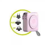 Mobile Origin MagSafe-powerbank/Rejseoplader Indbyggede kabler/Apple Watch-opladning Rosa
