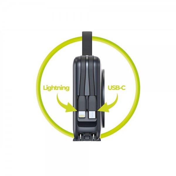 Mobile Origin MagSafe-powerbank/Rejseoplader Indbyggede kabler/Apple Watch-opladning Sort