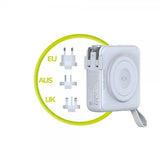 Mobile Origin MagSafe-powerbank/rejselader Indbyggede kabler/Apple Watch-opladning Hvid