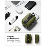 Spigen MagSafe Taske Bærbar Organizer Pouch Snap Zip MagFit Olivengrøn