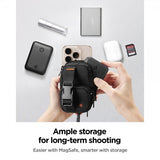 Spigen MagSafe Taske Bærbar Organiseringspung Snap Zip MagFit Sort