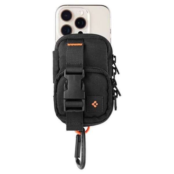 Spigen MagSafe Taske Bærbar Organiseringspung Snap Zip MagFit Sort