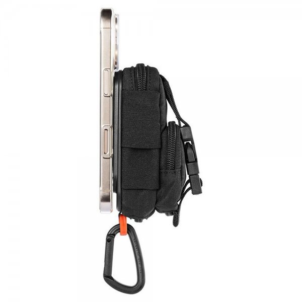 Spigen MagSafe Taske Bærbar Organiseringspung Snap Zip MagFit Sort