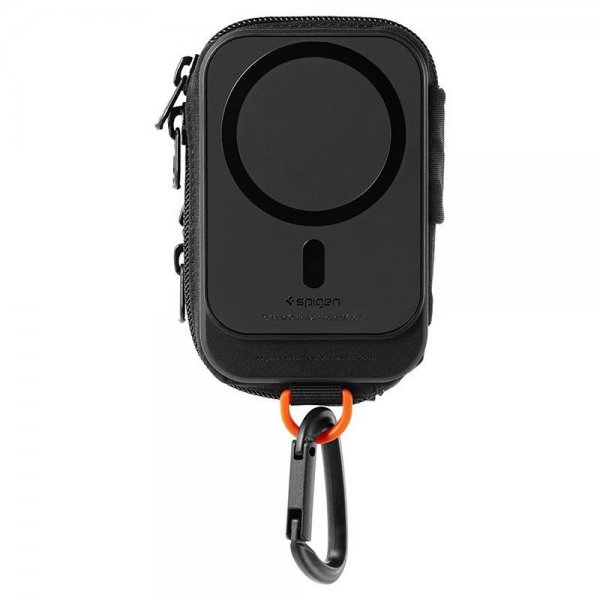 Spigen MagSafe Taske Bærbar Organiseringspung Snap Zip MagFit Sort