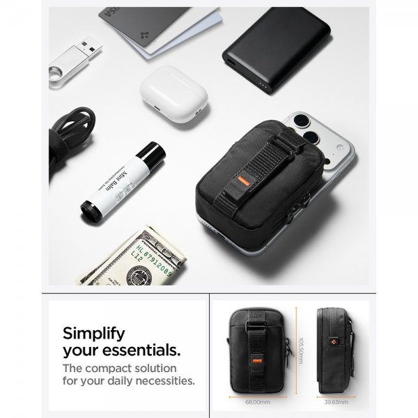 Spigen MagSafe Taske Portable Organizer Pouch Tintap Zip MagFit Sort